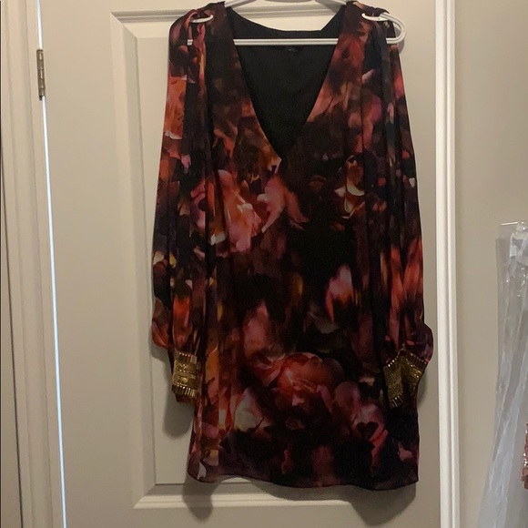 Bebe Floral Chiffon Mini Dress - Picture 3 of 4